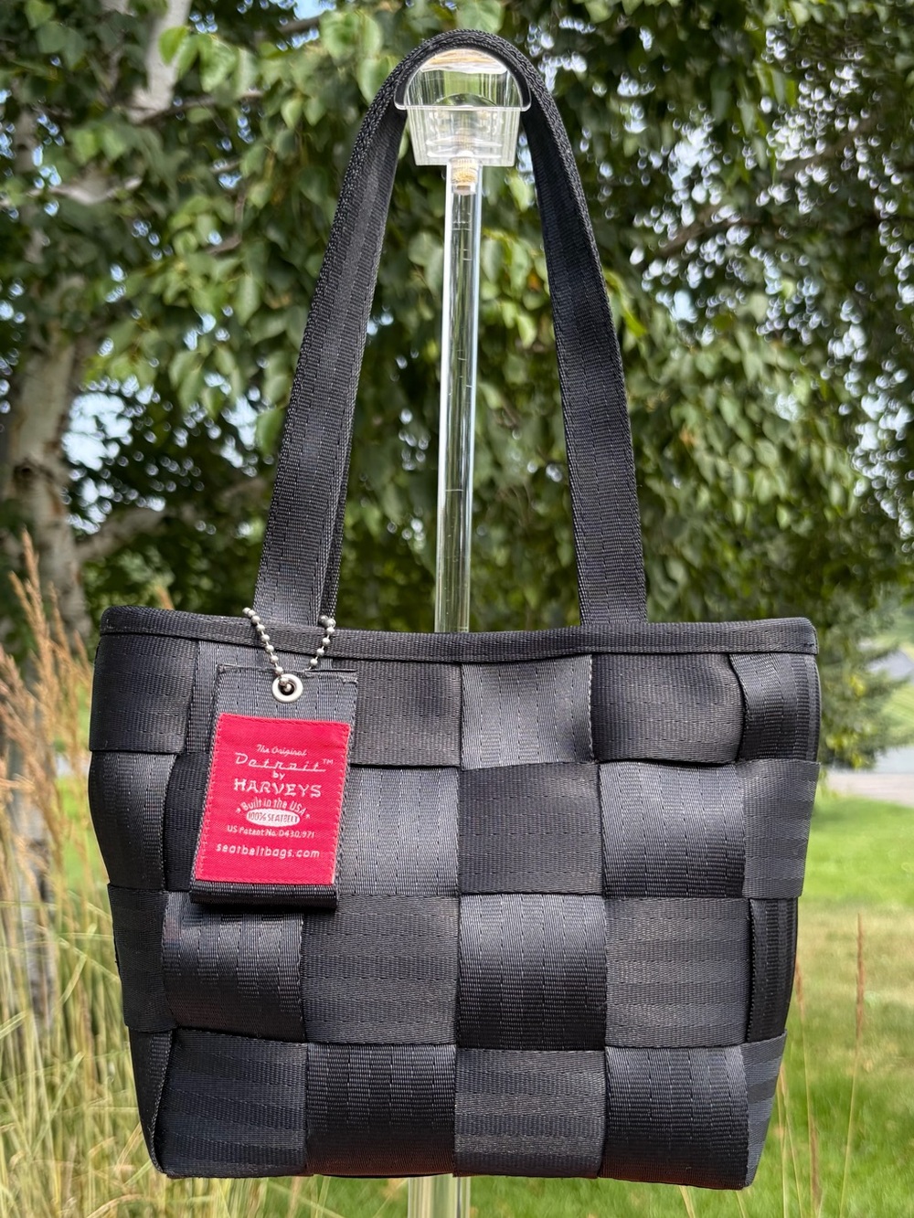 Vintage Harvey’s “The Original Detroit” Seatbelt Bag Small Tote Black EUC - Picture 14 of 14